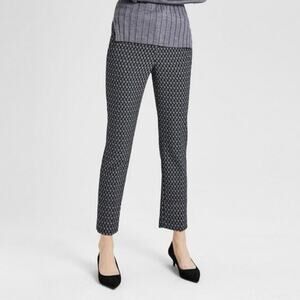 Theory Treeca Classic Slim Crop Dimensional Jacquard Pant Size 6